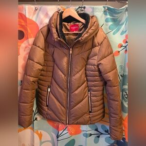 GUESS Women's Brown Puffer Jacket